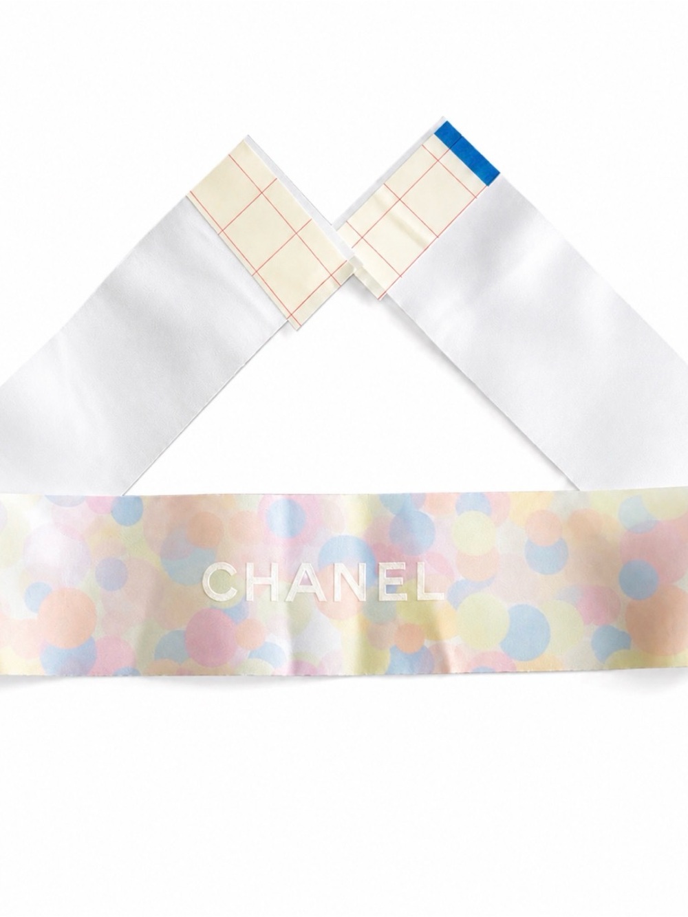 Chanel Gift Box Belly Band Ribbon Pastel Polka Dot Rare 32”